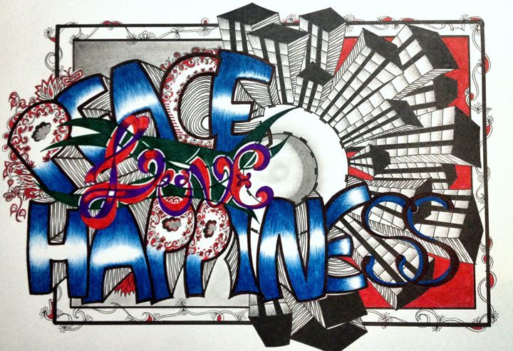 720x493 peace, love happiness - Peace And Love Drawings