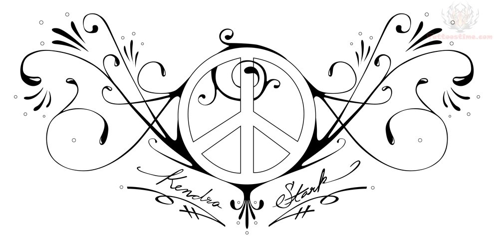 990x495 peace love tattoo - Peace And Love Drawings