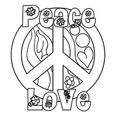 230x230 top free printable peace sign coloring pages online - Peace And Love Drawings