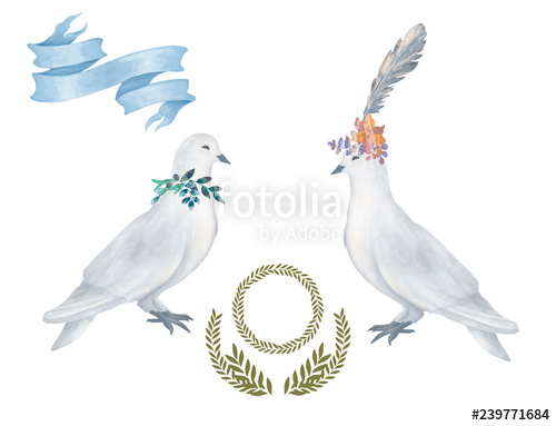 500x383 pigeon clip art digital drawing watercolor bird fly peace dove - Peace Dove Drawing
