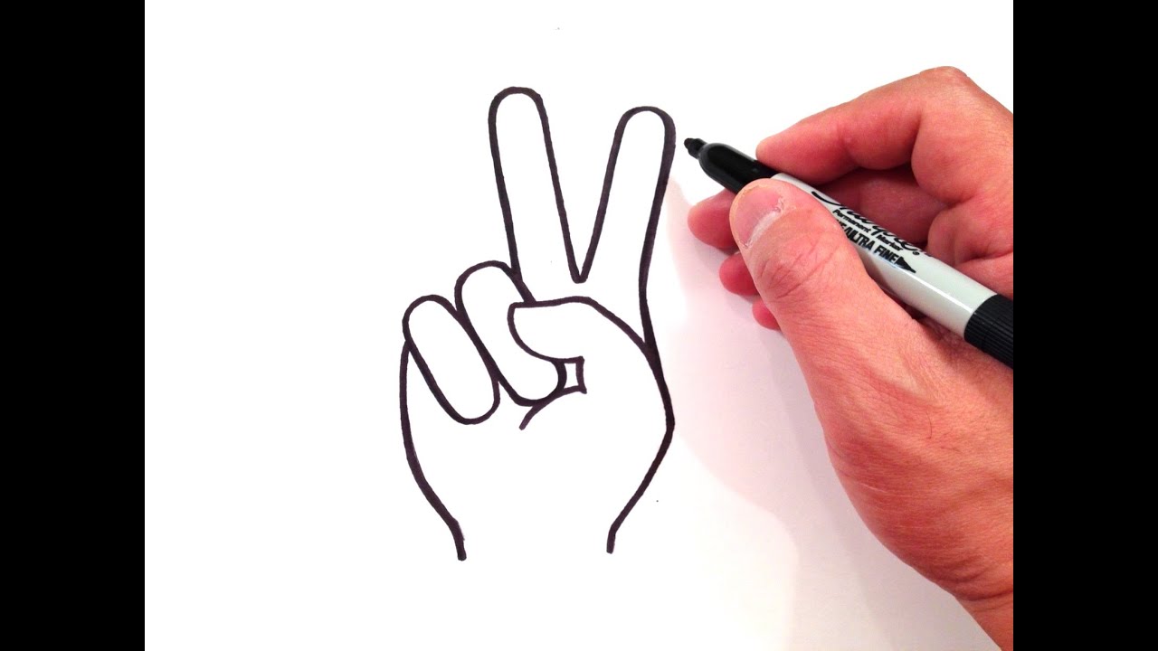 1280x720 How To Draw A Peace Sign - Peace Hand Drawing