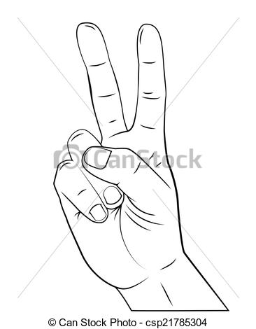 366x470 Peace Hand - Peace Hand Drawing