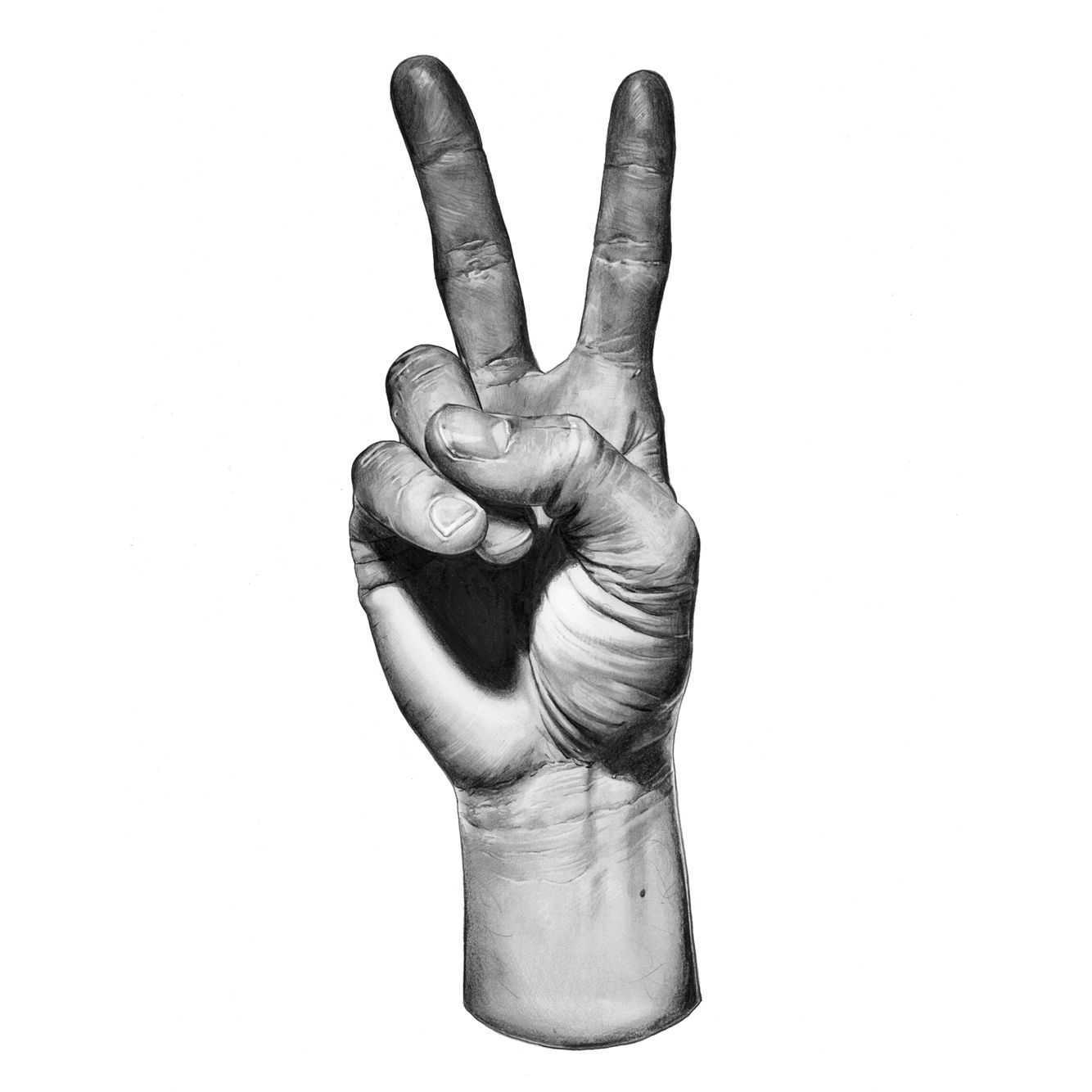 1334x1334 Buy Art + Make Art In Peace Sign - Peace Hand Drawing