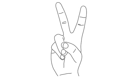 480x270 animated drawing of hand shape peace sign hi res - Peace Hand Drawing