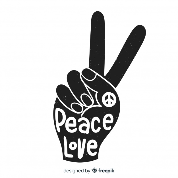 626x626 hand doing the peace sign with hand drawn style vector free download - Peace Hand Drawing