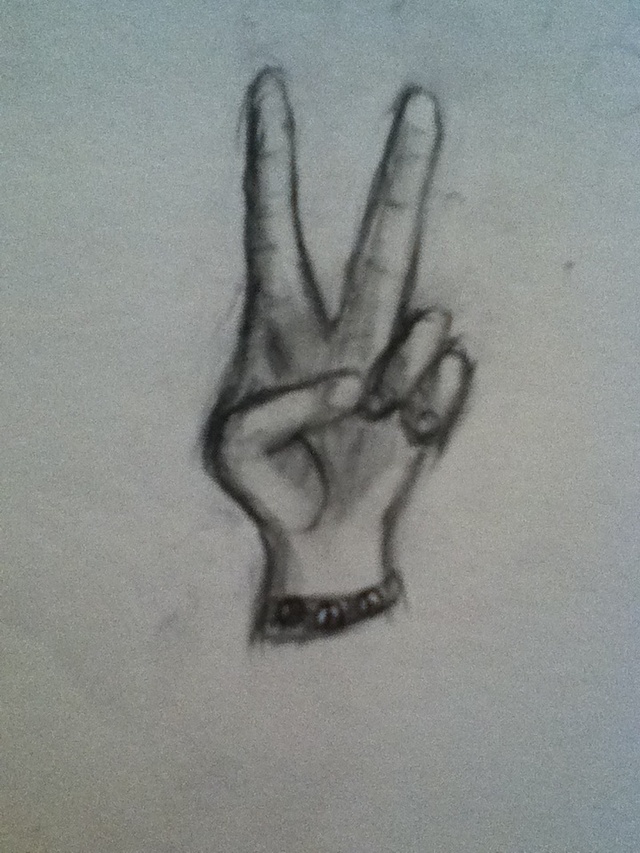 640x853 How To Draw Hands Peace - Peace Hand Drawing
