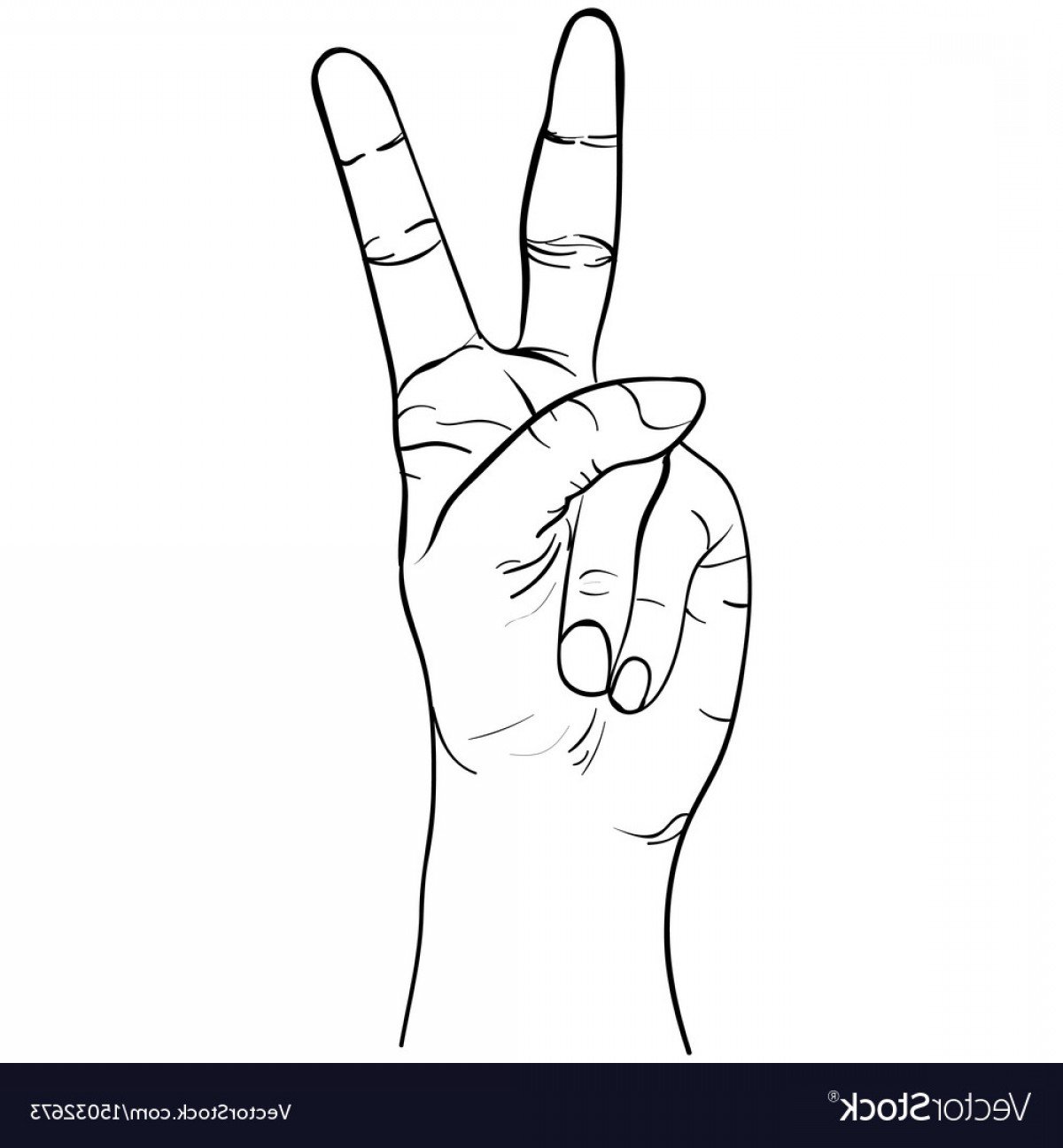 1200x1296 hand gesture sketch peace symbol vector soidergi - Peace Hand Sign Drawing