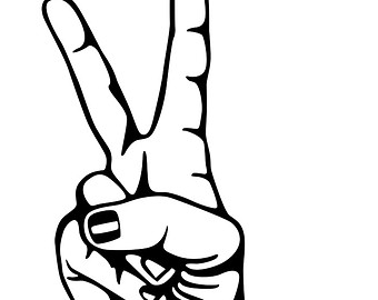 340x270 hand peace sign drawing - Peace Hand Sign Drawing
