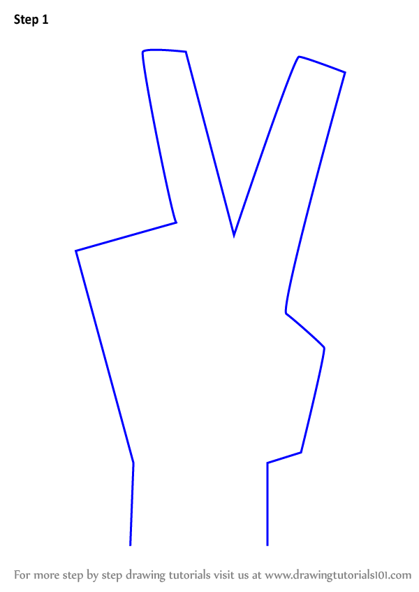 600x846 learn how to draw peace sign hand - Peace Hand Sign Drawing
