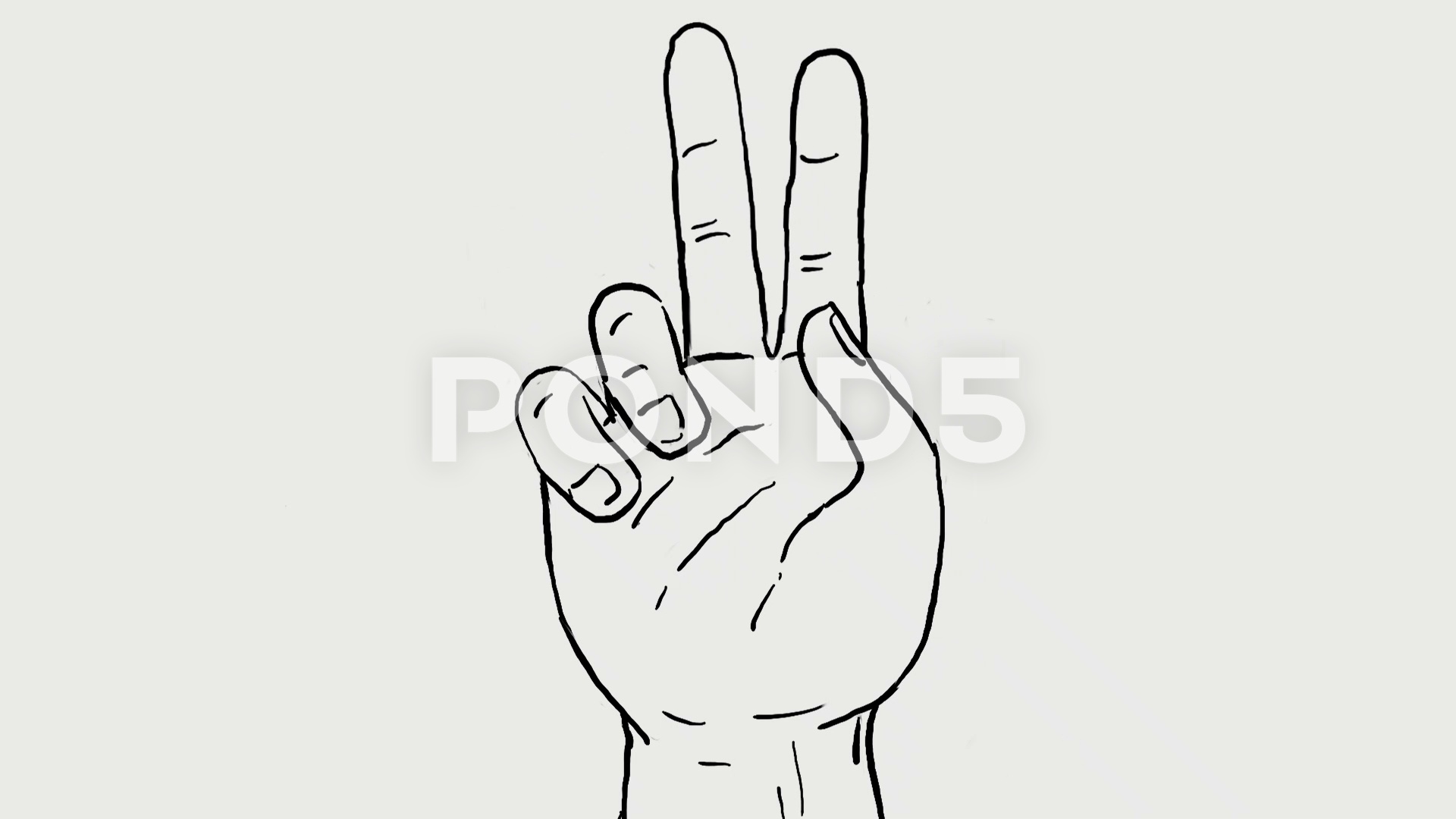 1920x1080 peace hand sign animation stock footage - Peace Hand Sign Drawing