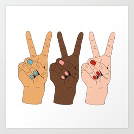 264x264 peace sign art prints - Peace Hand Sign Drawing