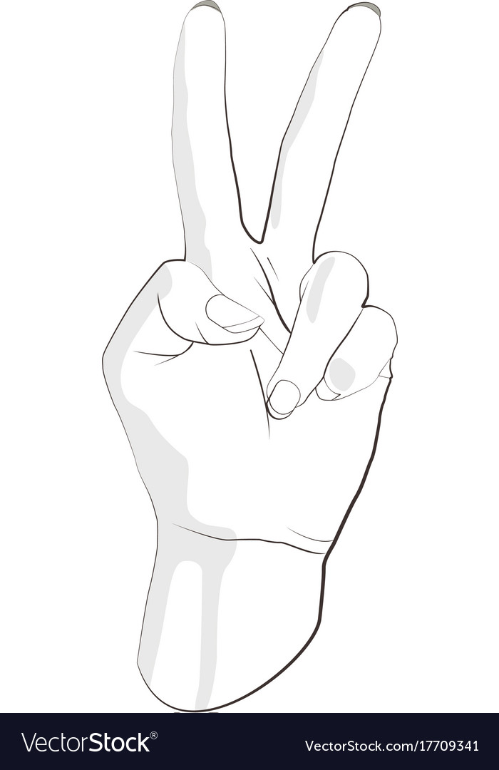 700x1080 drawn peace sign hand gesture free clip art stock illustrations - Peace Hand Sign Drawing