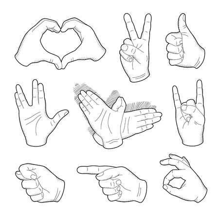 450x450 pictures pointing finger drawing - Peace Hand Sign Drawing