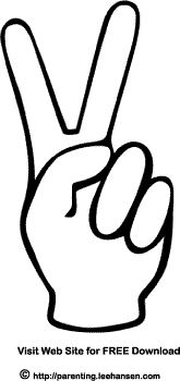 165x350 peace sign coloring - Peace Hand Sign Drawing
