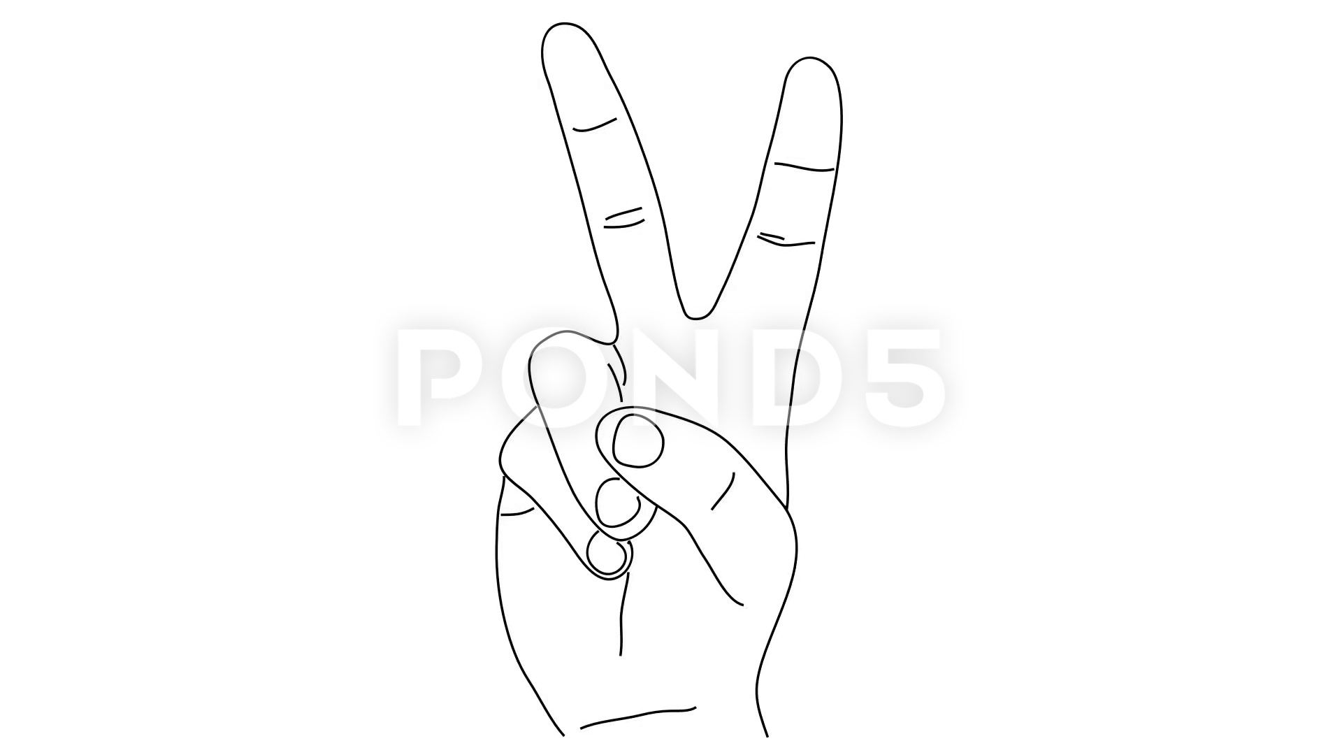 1920x1080 animated drawing of hand shape peace sign hi res - Peace Hand Sign Drawing