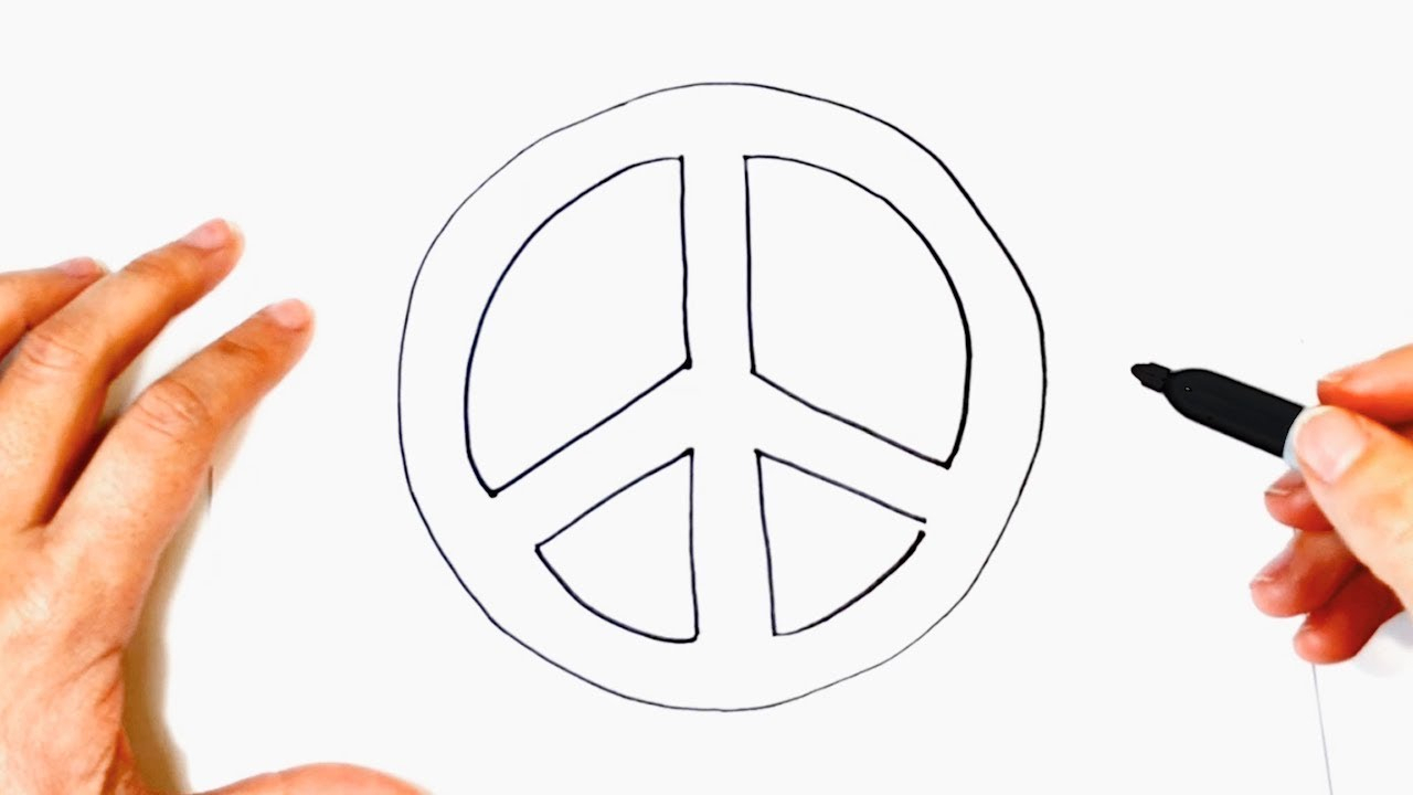 1280x720 how to draw a peace sign step - Peace Sign Drawing
