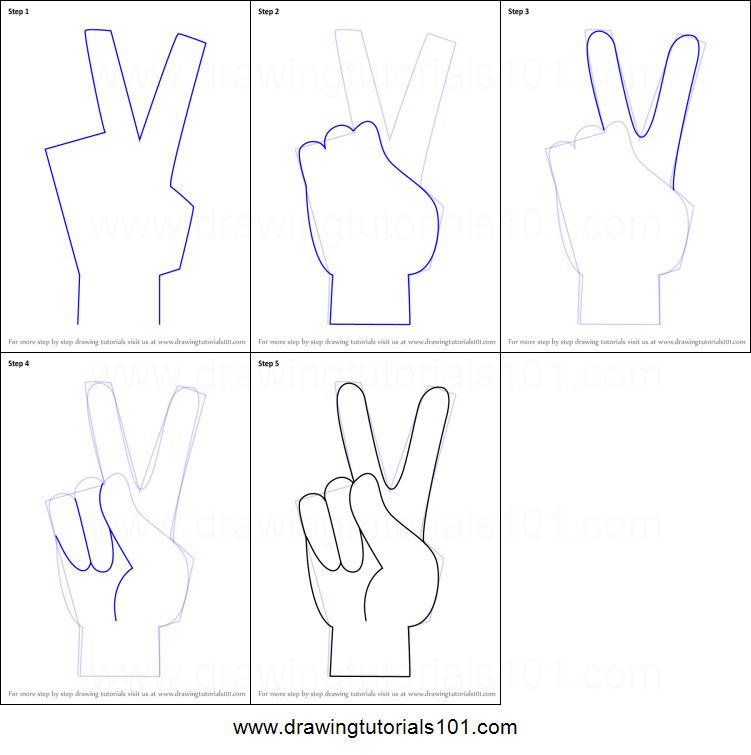 751x755 how to draw peace sign hand printable step - Peace Sign Drawing