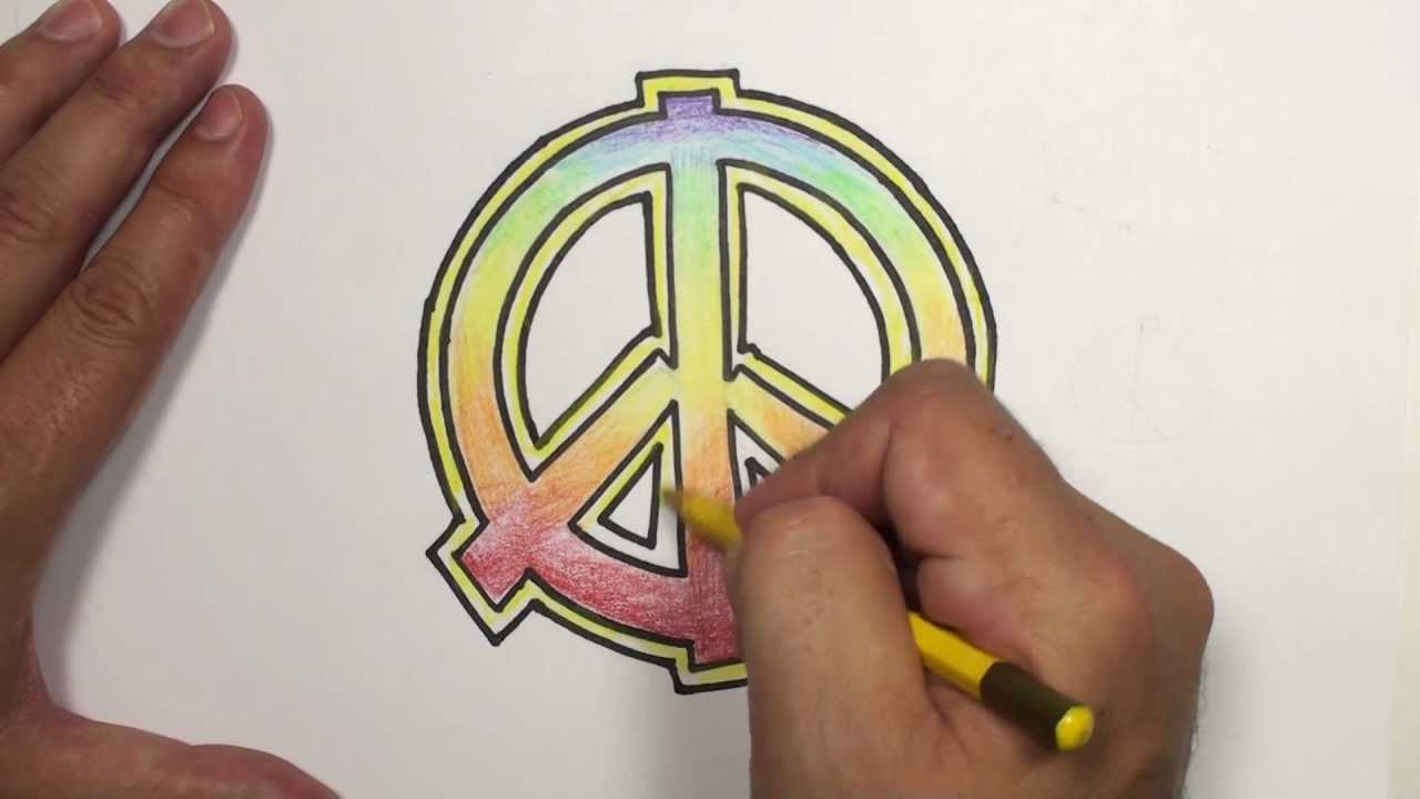 1280x720 how to draw a peace sign with rainbow colors mat - Peace Sign Drawing