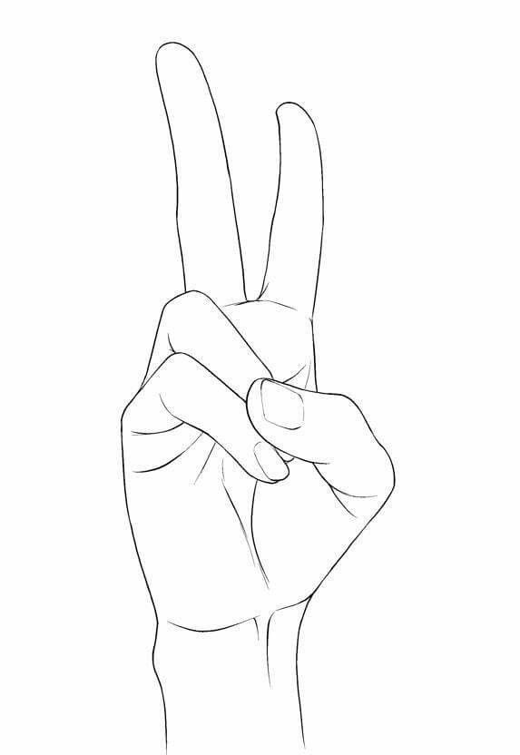 573x832 peace sign hands in how to draw hands, hand reference - Peace Sign Hand Drawing