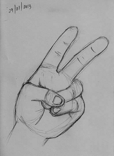 395x542 drawn peace sign black and white - Peace Sign Hand Drawing