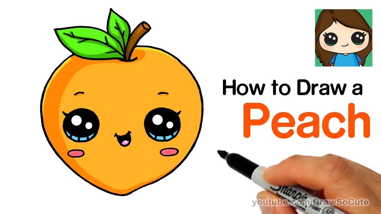 1280x720 cute peach drawing kids youtube - Peach Drawing