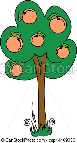 252x470 The Peach Tree On A White Background - Peach Tree Drawing