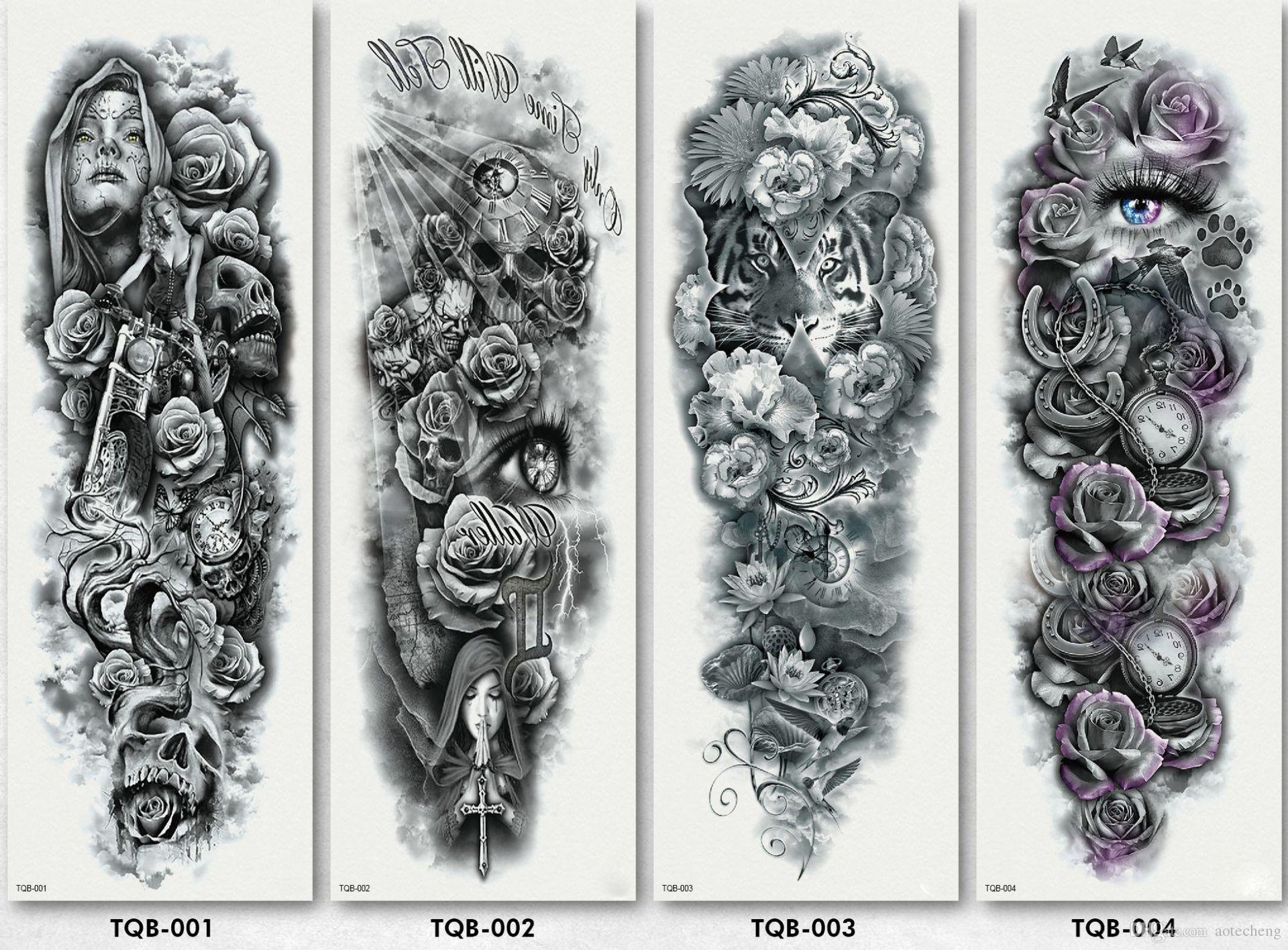 1920x1416 Style Full Flower Arm Tattoo Sticker Fish Peacock Lotus - Peacock And Flower Drawing Tattoo