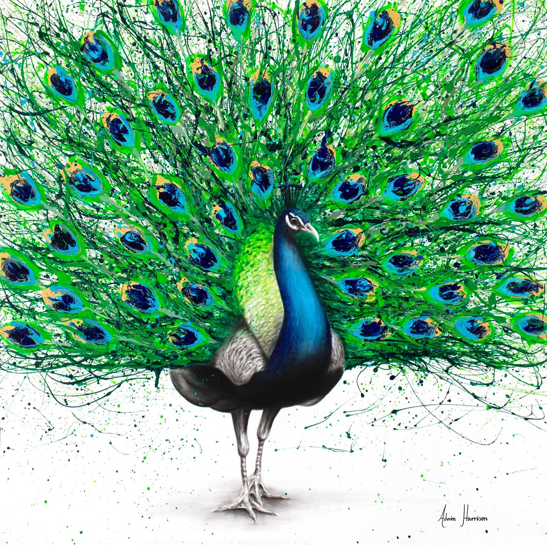 1802x1800 A Peacock Bird Drawing Painting Created With Charcoal - Peacock Bird Drawing