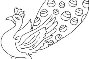 300x200 Peacock Clipart Black And White - Peacock Drawing Black And White