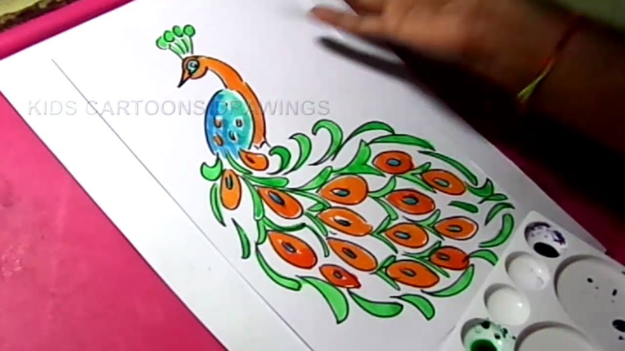 1280x720 How To Draw Independence Day Peacock Designs Drawing - Peacock Drawing Designs