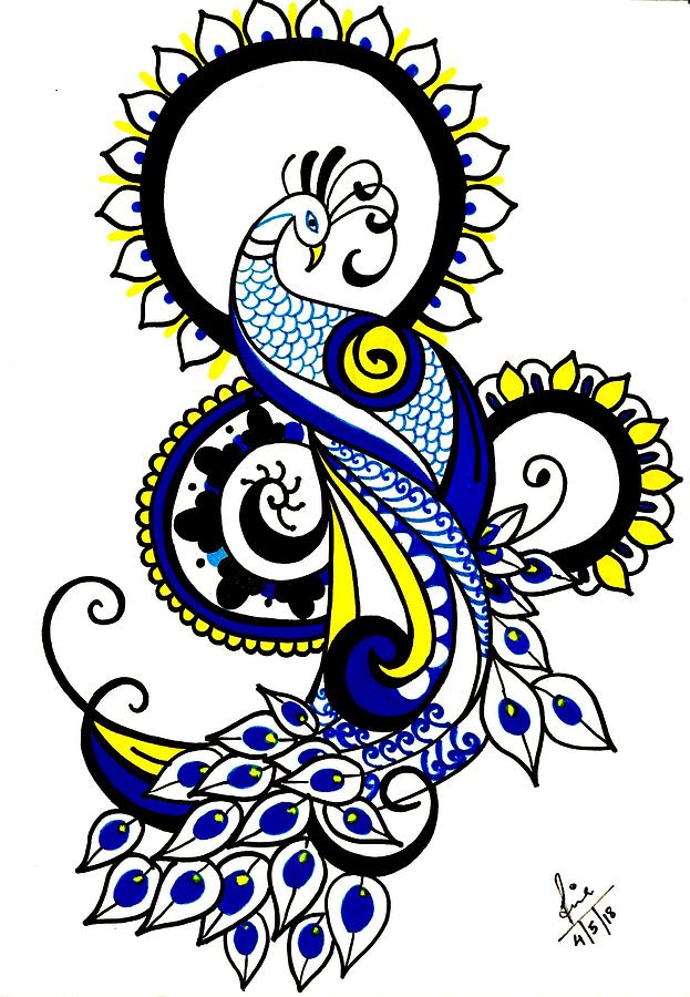 623x900 Peacock Drawing - Peacock Drawing Designs