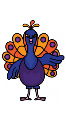 215x382 How To Draw A Peacock, Easy Step - Peacock Drawing Easy