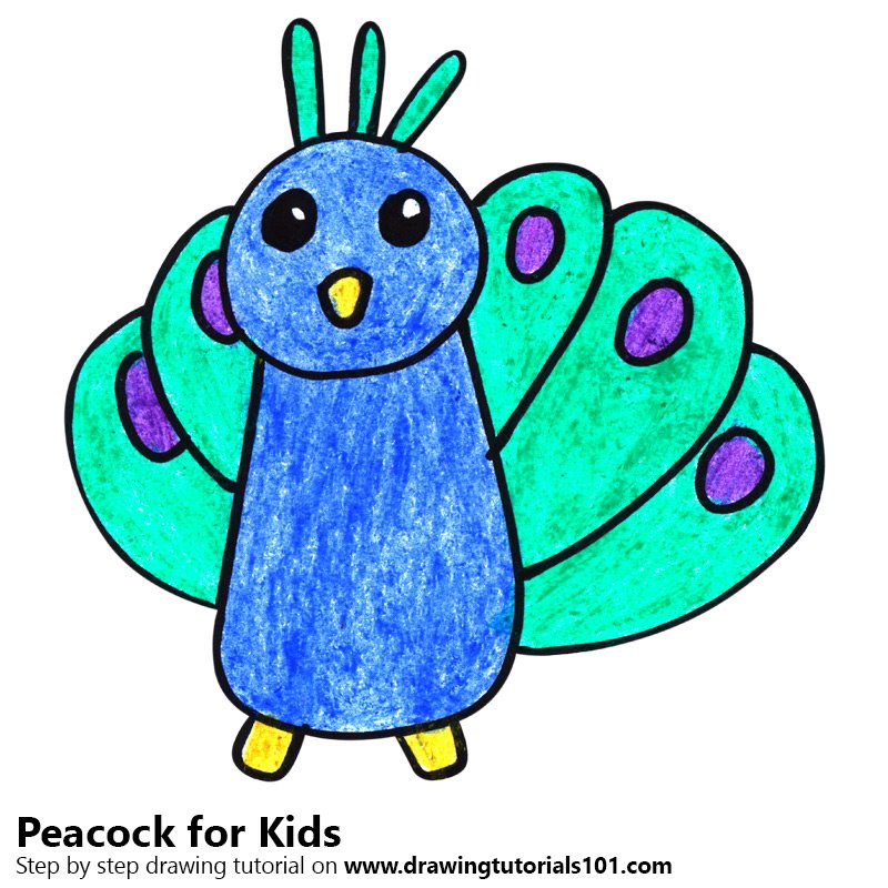 800x800 Learn How To Draw A Peacock For Kids Very Easy - Peacock Drawing Easy