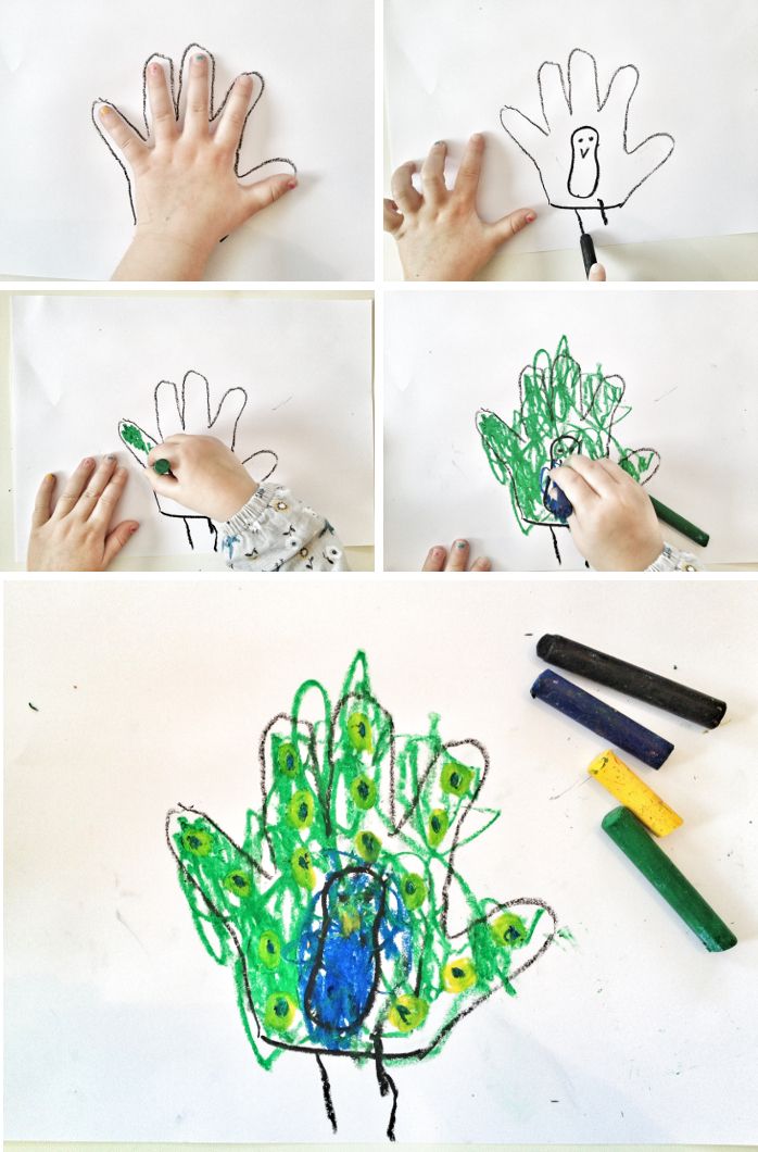 698x1060 Draw A Hand - Peacock Drawing For Kids