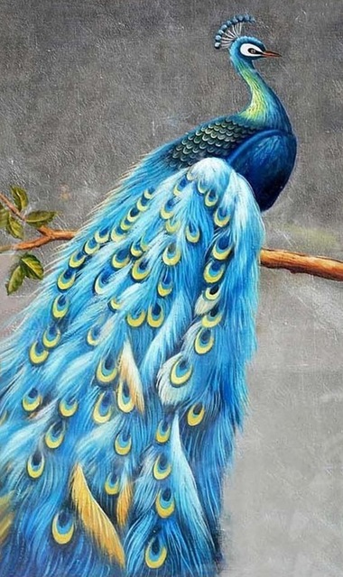 380x640 Diamond Embroidery Peacock Painting Rhinestones Diamond Picture - Peacock Drawing Images