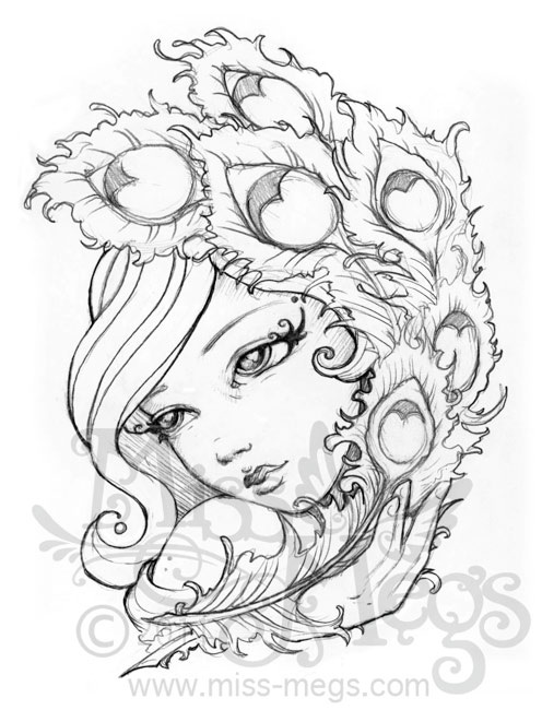 496x650 Peacock Feather Drawing Outline - Peacock Drawing Outline