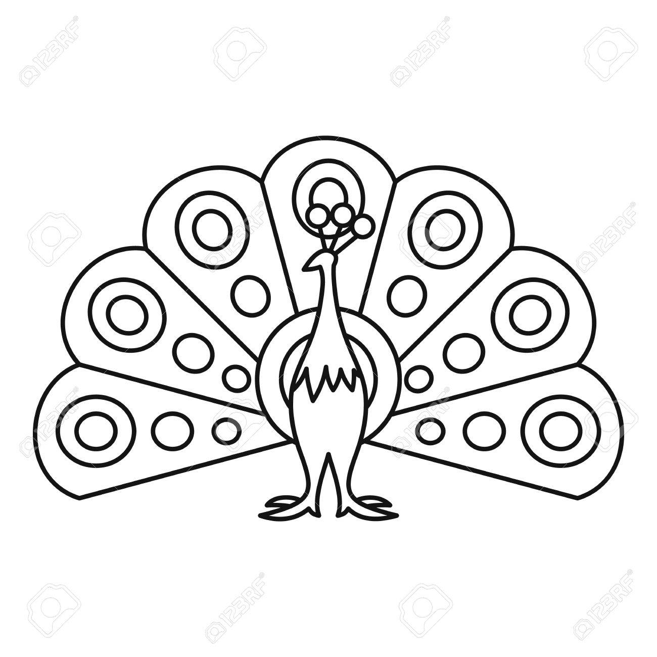 1300x1300 Peacock Clipart Outline Clip Art Images - Peacock Drawing Outline For Glass Painting