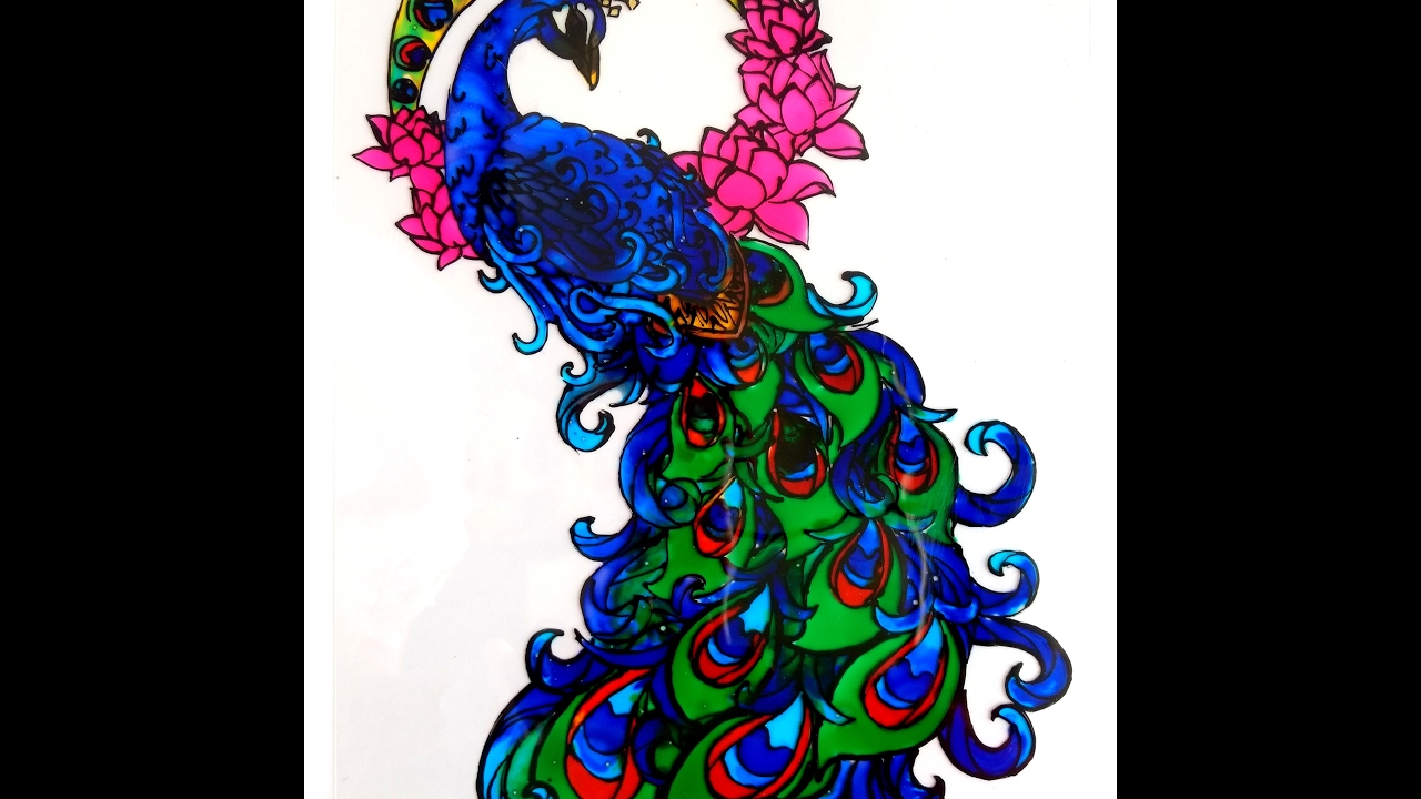 1280x720 glass painting of a peacock - Peacock Drawing Outline For Glass Painting