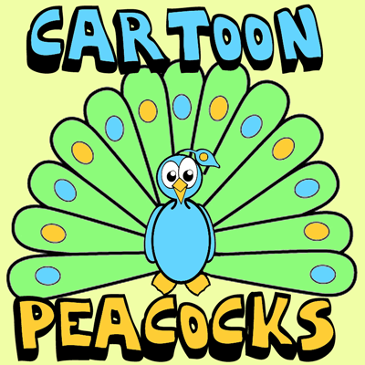 400x400 how to draw cartoon peacocks step - Peacock Drawing Step By Step