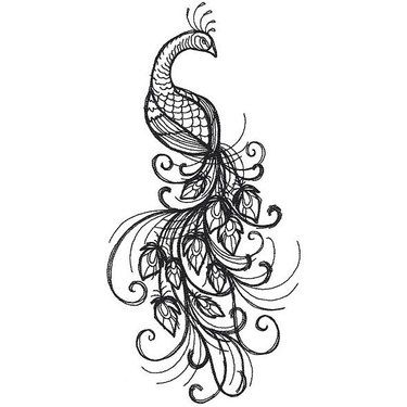 375x375 Best Small Peacock Tattoos Pictures - Peacock Drawing Tattoo