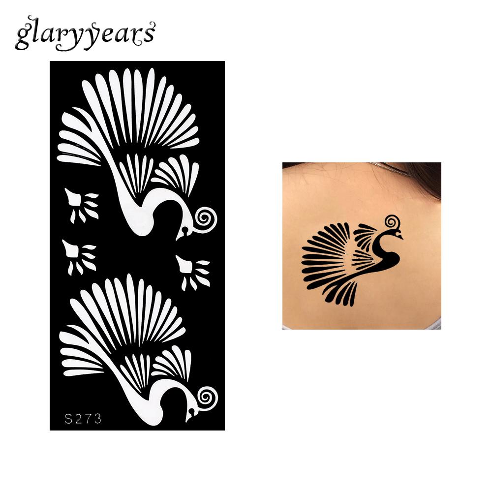 1000x1000 Wholesale Hollow Henna Stencil Peacock Drawing Women Body Back Art - Peacock Drawing Tattoo
