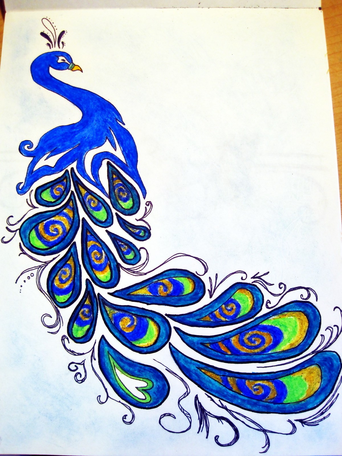 1200x1600 Peacock Drawing Very Easy How To Draw A Peacock Posted - Peacock Drawing With Colour