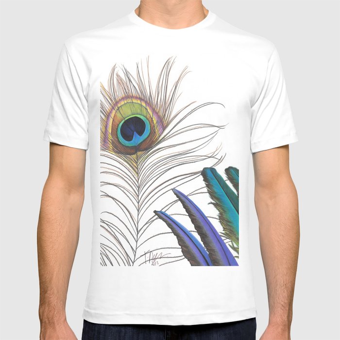 700x700 peacock feather drawing t shirt - Peacock Feather Drawing