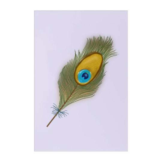 540x540 single peacock feather drawing acrylic print - Peacock Feather Drawing