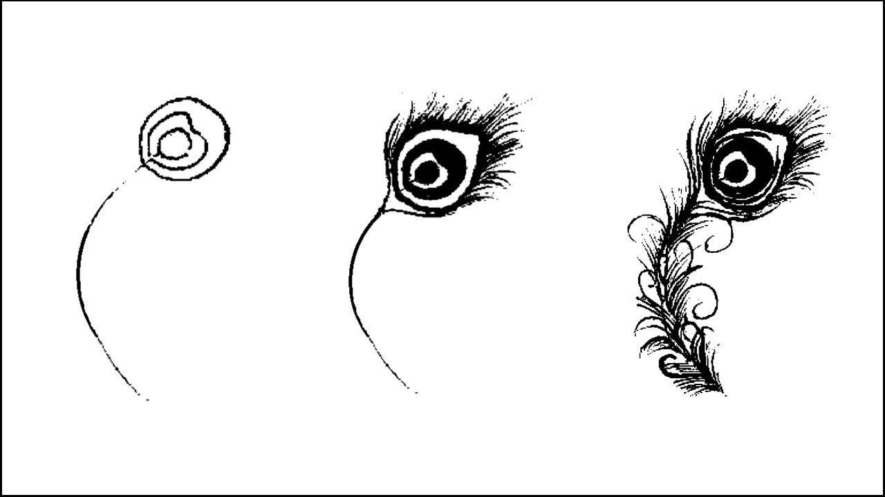 1280x720 mehendi design peacock feather how to draw peacock feather - Peacock Feather Line Drawing