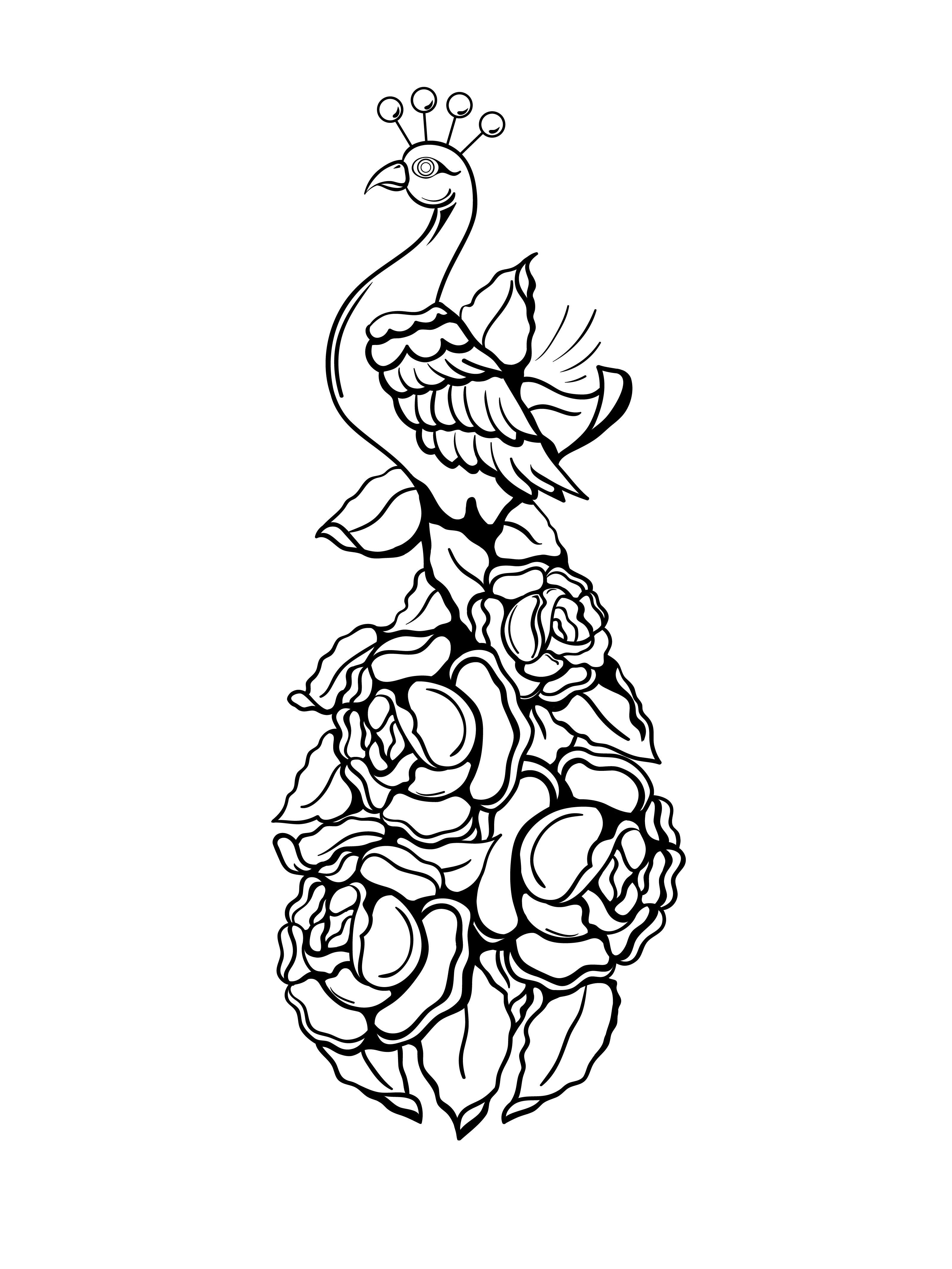 3200x4267 Jack Merrony - Peacock Line Drawing