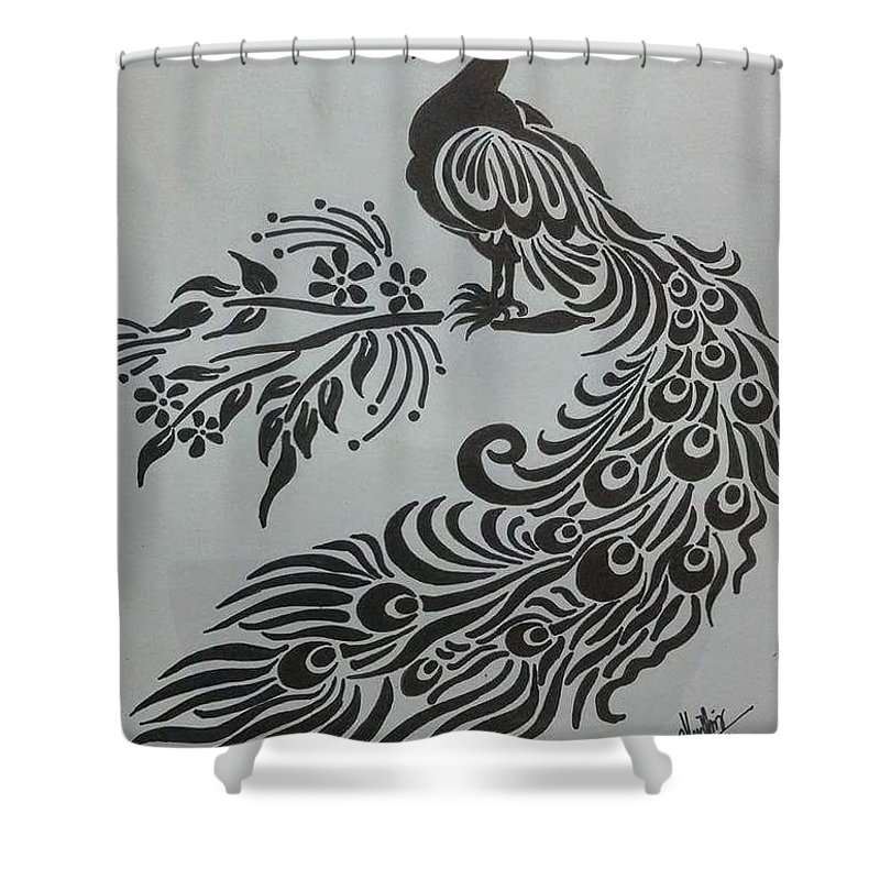 800x800 pencil sketch of peacock shower curtain for sale - Peacock Pencil Drawing