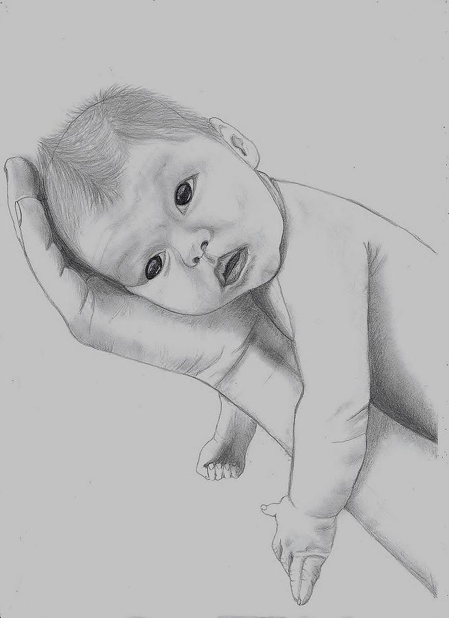 654x900 In The Palm Of His Hand Drawing - Peacock Sketch Drawing