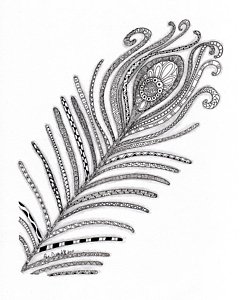 240x300 Abstract Peacock Drawings Fine Art America - Peacock Sketch Drawing