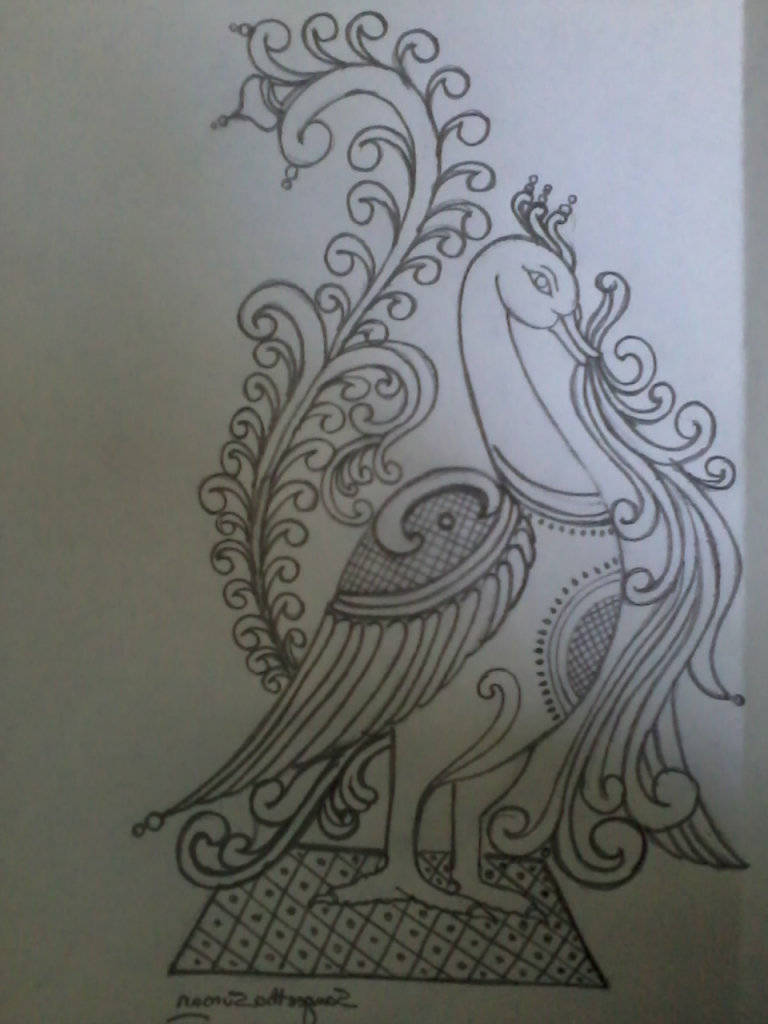 768x1024 Pencil Drawing Pictures Of Peacock Peacock Sketch With Pencil - Peacock Sketch Drawing